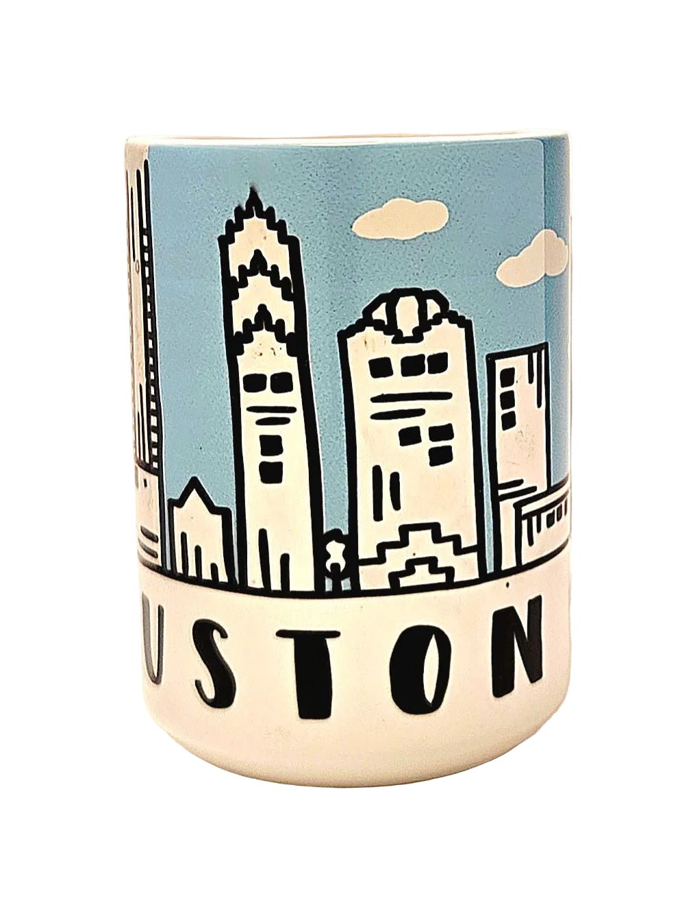 Houston Cartoon Skyline Mug - 15oz Keepsake from the Lone Star State - Coffee Quips Custom Drinkware