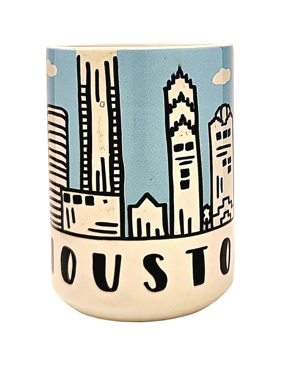 Houston Cartoon Skyline Mug - 15oz Keepsake from the Lone Star State - Coffee Quips Custom Drinkware