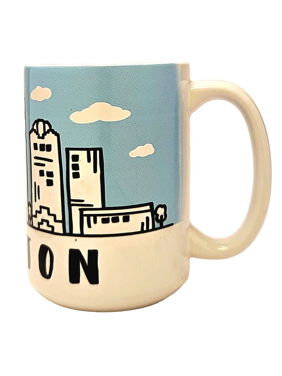 Houston Cartoon Skyline Mug - 15oz Keepsake from the Lone Star State - Coffee Quips Custom Drinkware
