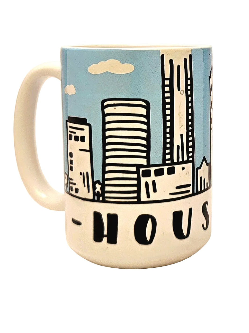 Houston Cartoon Skyline Mug - 15oz Keepsake from the Lone Star State - Coffee Quips Custom Drinkware