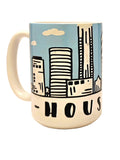 Houston Cartoon Skyline Mug - 15oz Keepsake from the Lone Star State - Coffee Quips Custom Drinkware