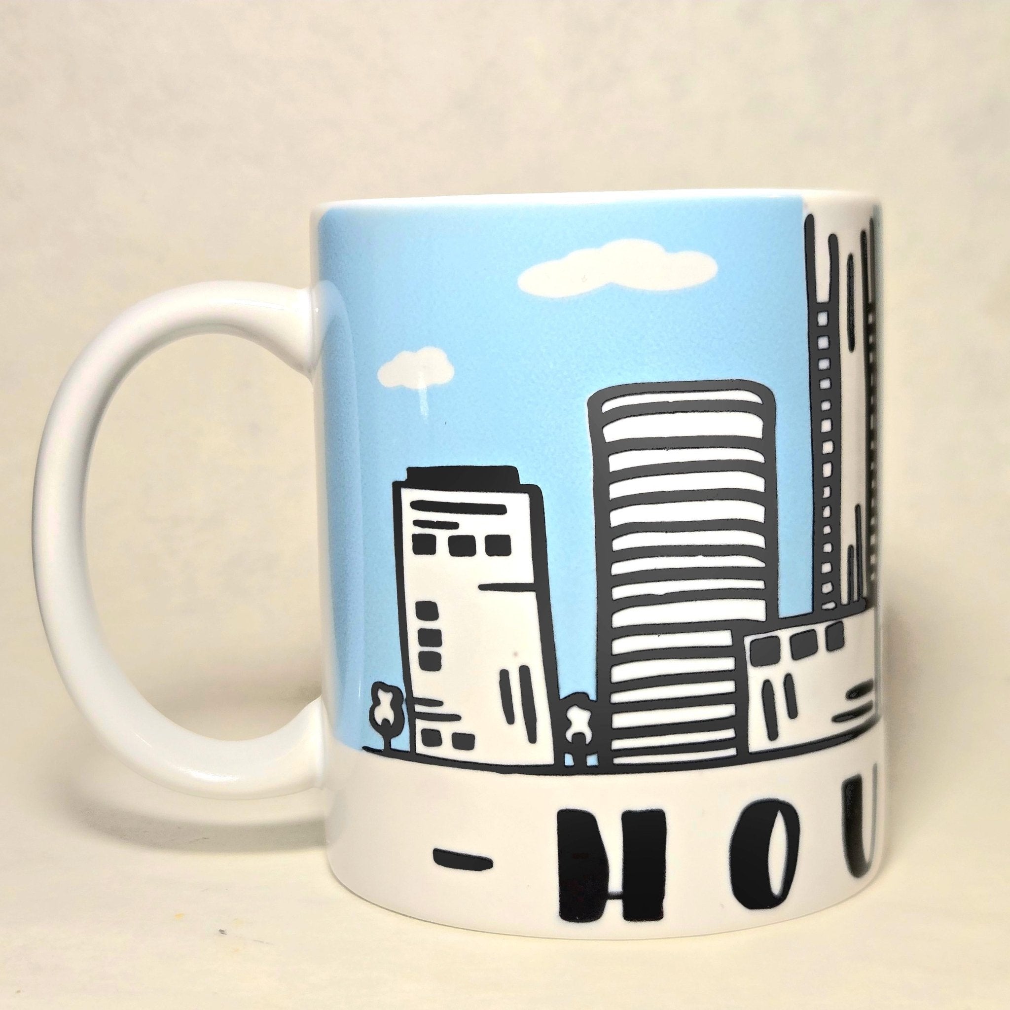 Houston Texas Souvenir Mug - 12oz - Celebrating your visit to the Lone Star State - Coffee Quips Custom Drinkware