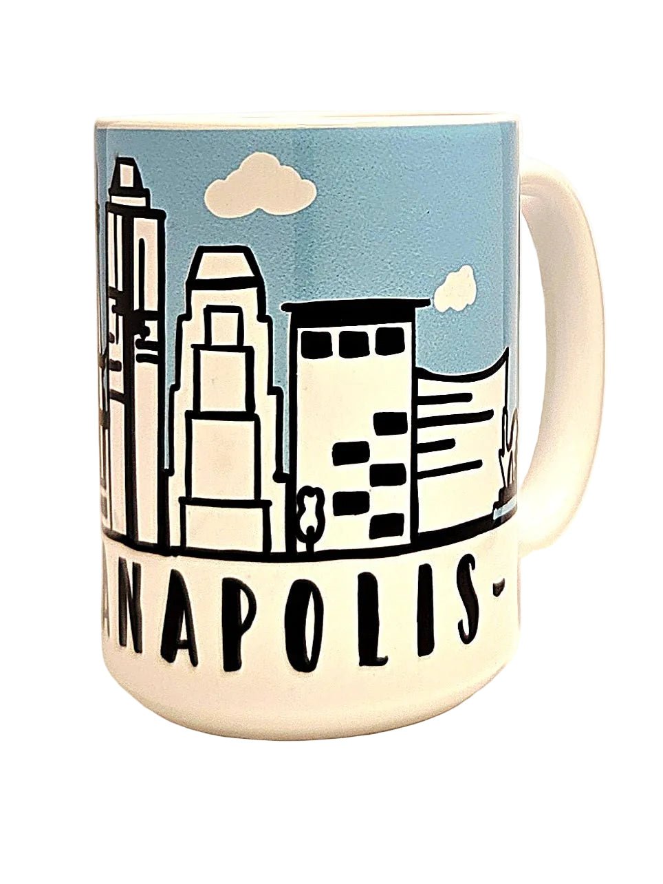 Indianapolis Souvenir Mug - 15oz Ceramic Travel Keepsake - Coffee Quips Custom Drinkware