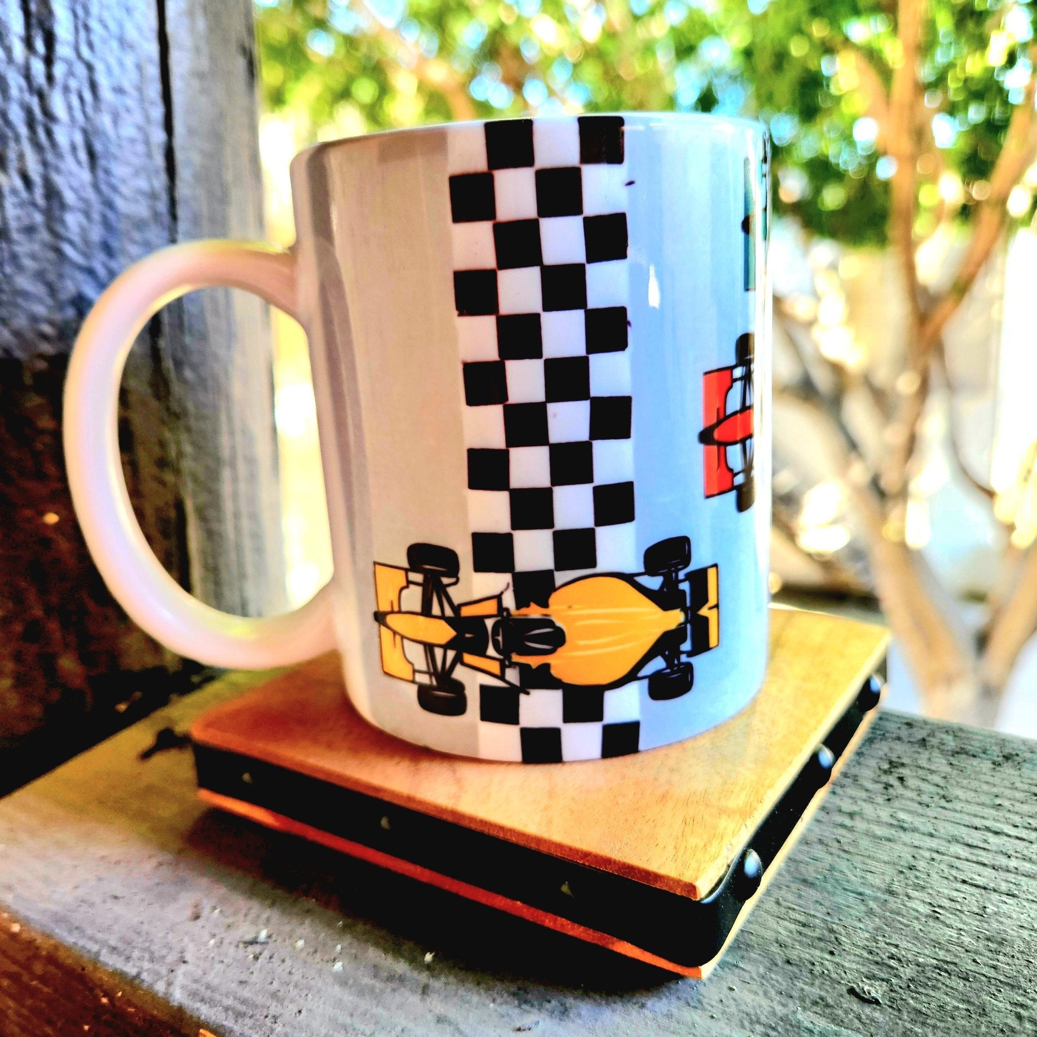 Indy Car Race Ceramic Coffee Mug: Open Wheel Racing Enthusiast Gift - Coffee Quips Custom Drinkware