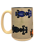 Indy Car Race Ceramic Coffee Mug: Open Wheel Racing Enthusiast Gift - Coffee Quips Custom Drinkware