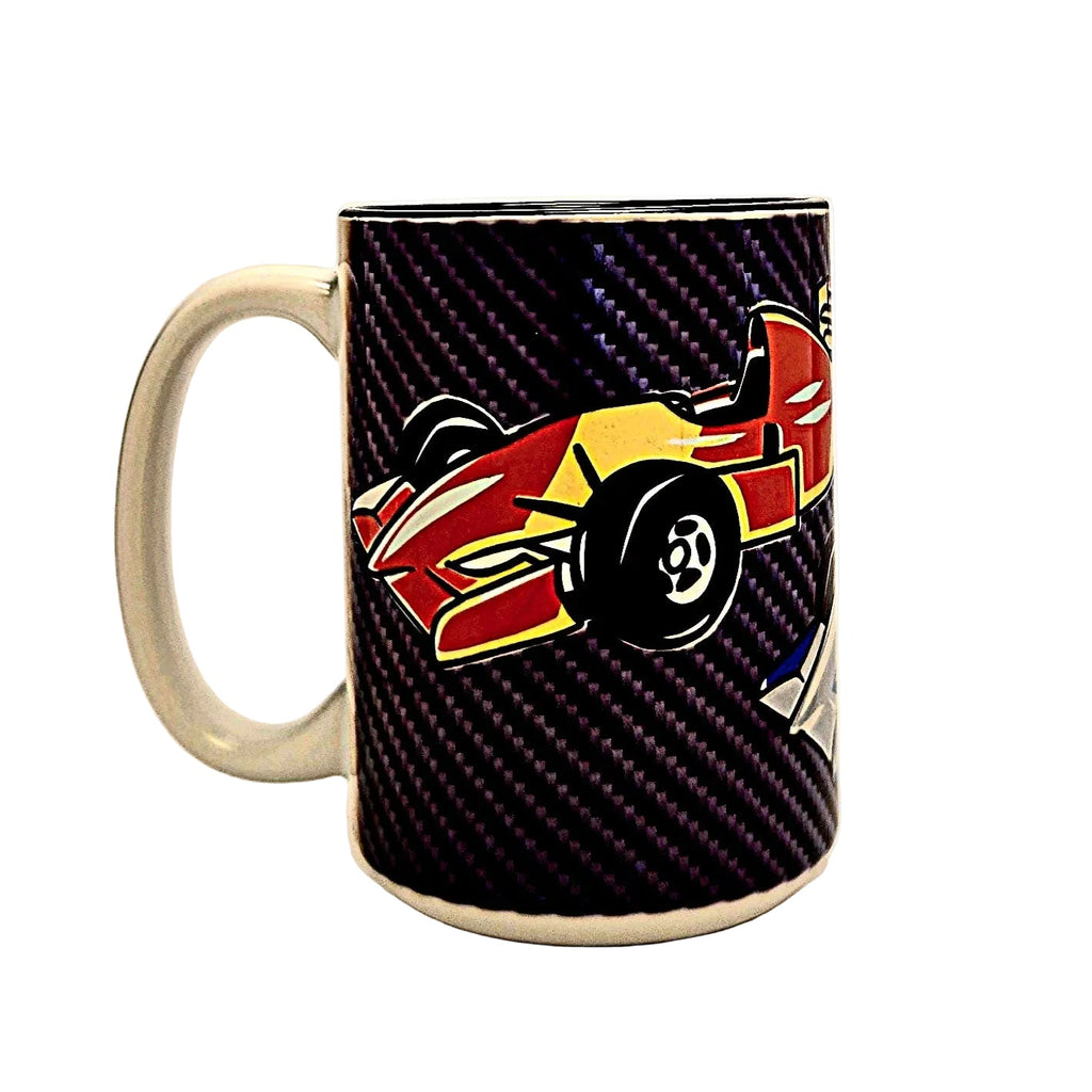 Indy Racing Ceramic Coffee Mug: Open Wheel Race Car Fan Gift - Coffee Quips Custom Drinkware