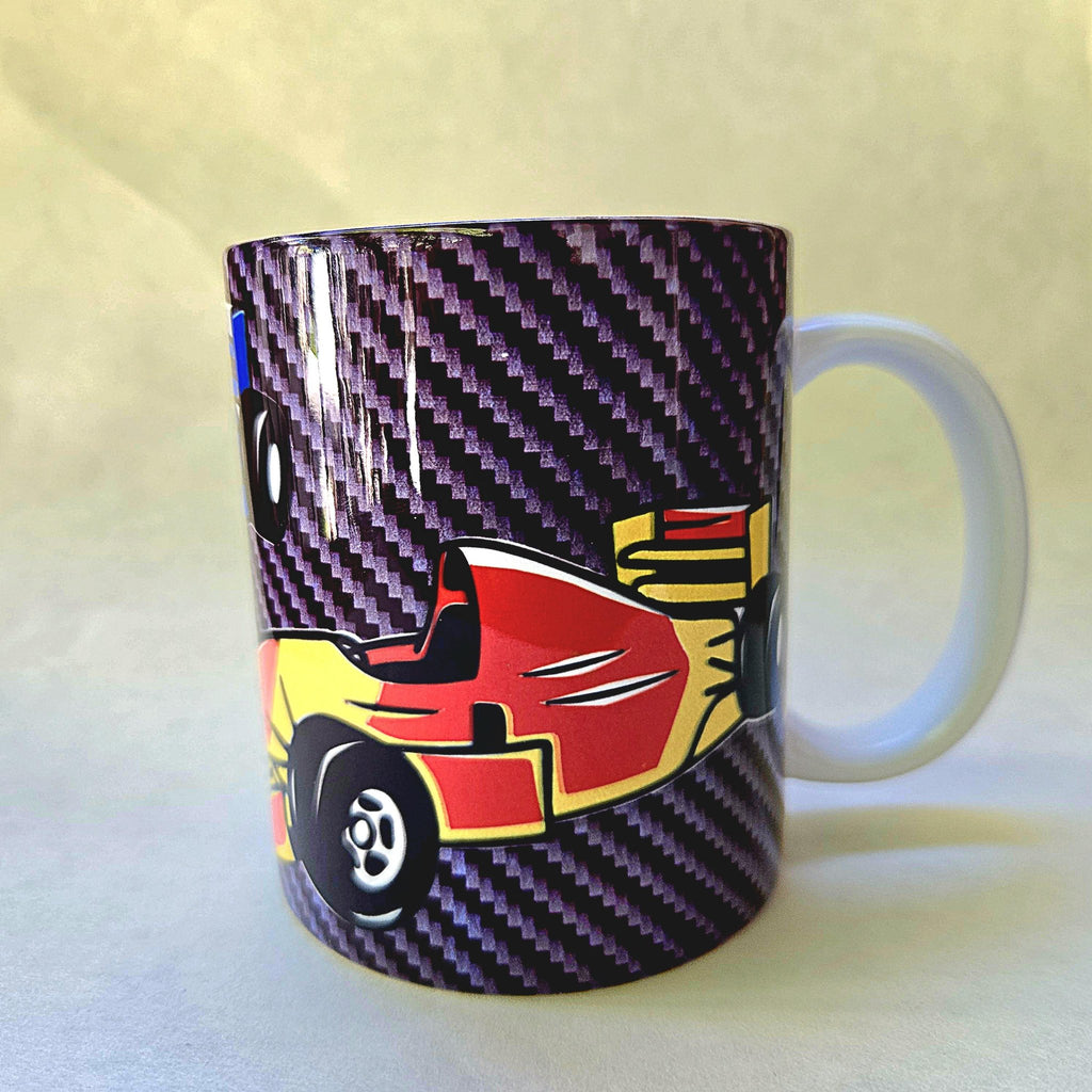 Indy Racing Ceramic Coffee Mug: Open Wheel Race Car Fan Gift - Coffee Quips Custom Drinkware
