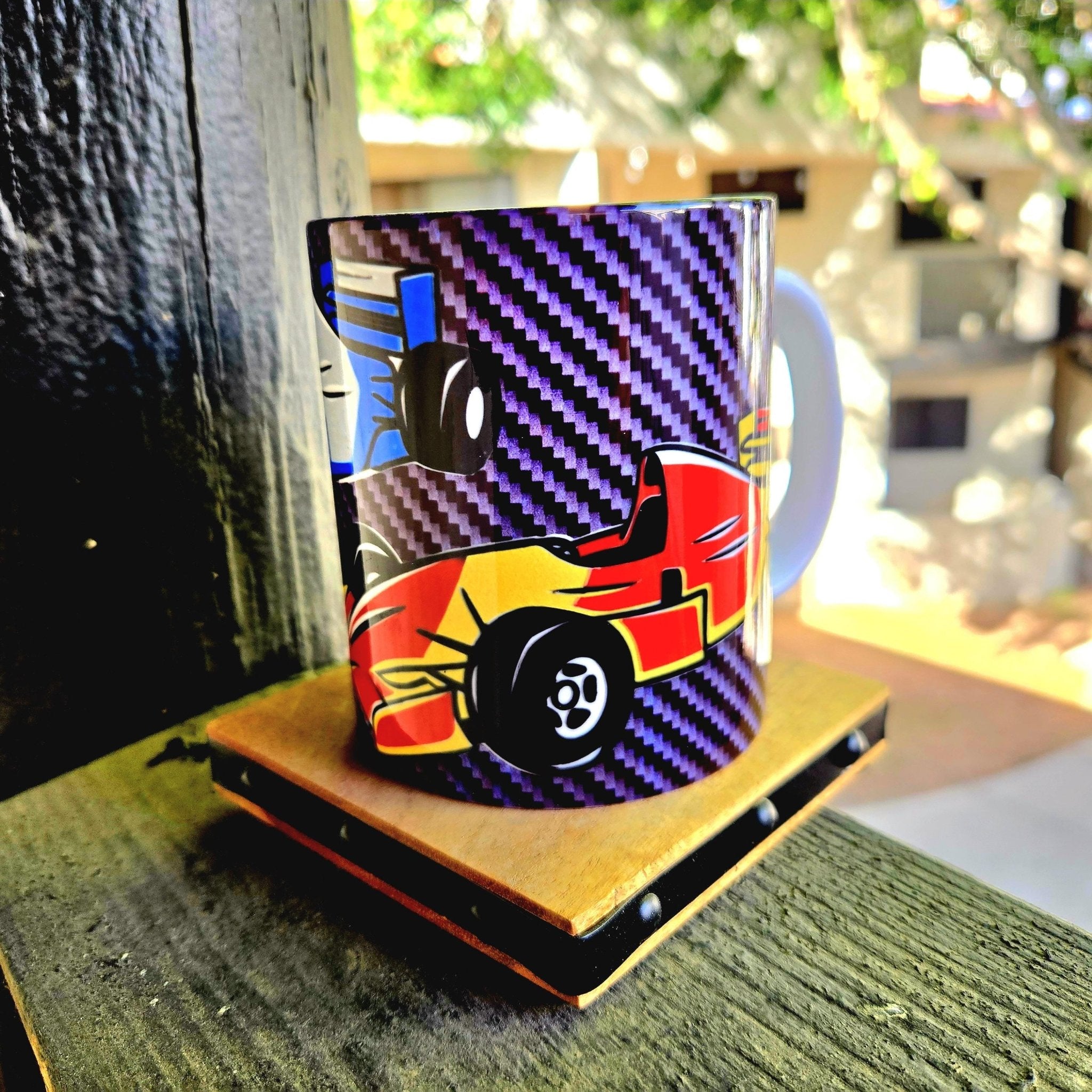 Indy Racing Ceramic Coffee Mug: Open Wheel Race Car Fan Gift - Coffee Quips Custom Drinkware