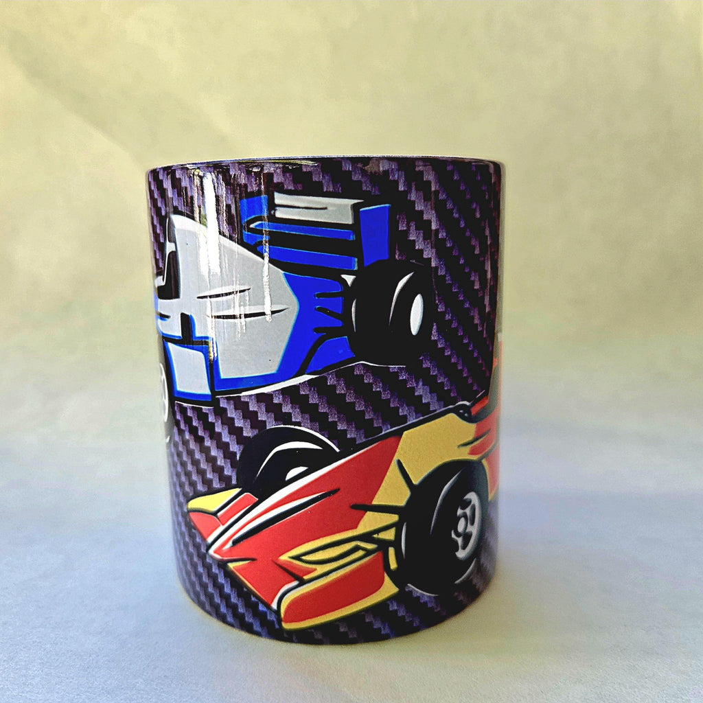 Indy Racing Ceramic Coffee Mug: Open Wheel Race Car Fan Gift - Coffee Quips Custom Drinkware