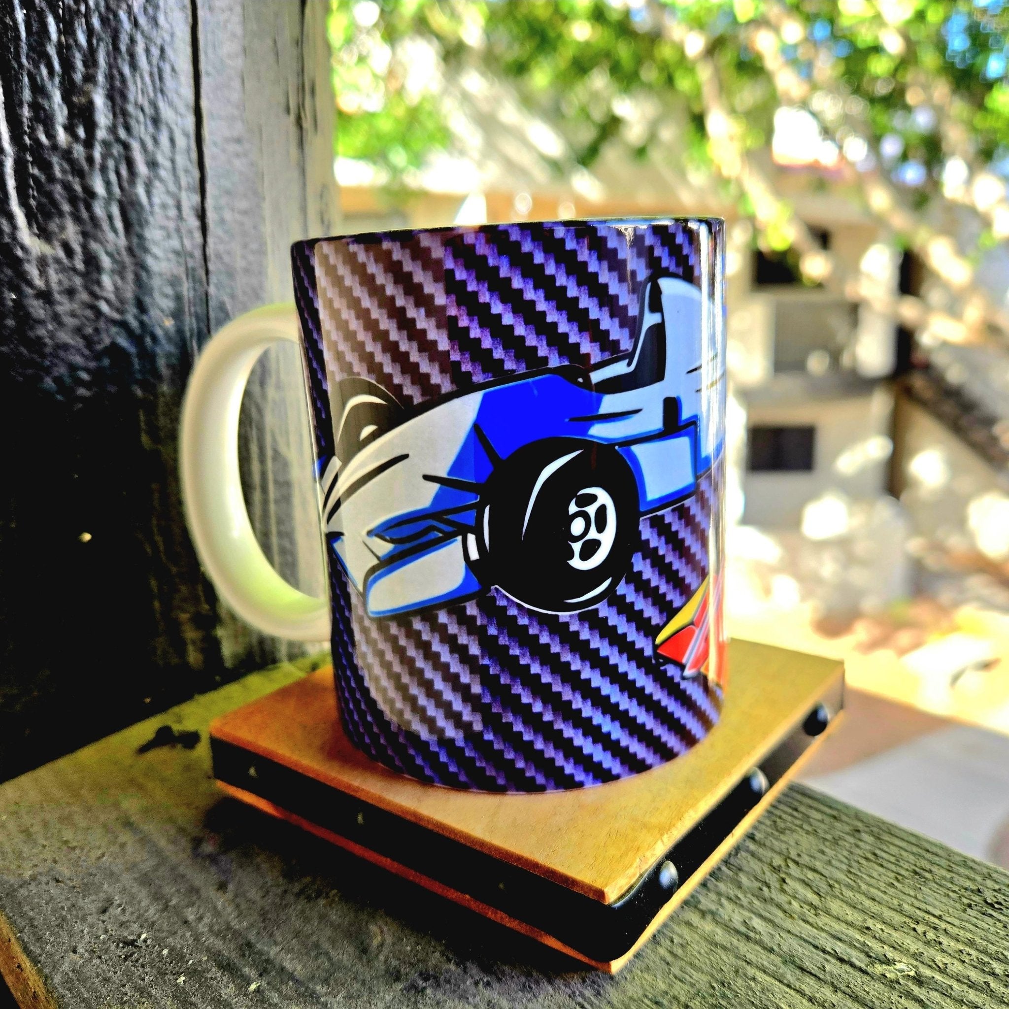 Indy Racing Ceramic Coffee Mug: Open Wheel Race Car Fan Gift - Coffee Quips Custom Drinkware