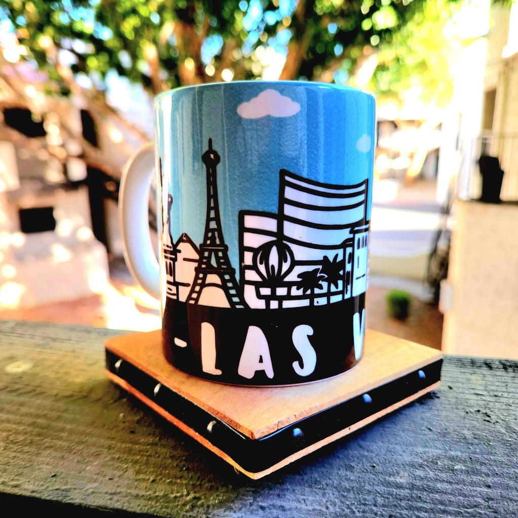 Las Vegas Skyline Coffee Mug: Crafted Ceramic Souvenir - Coffee Quips Custom Drinkware
