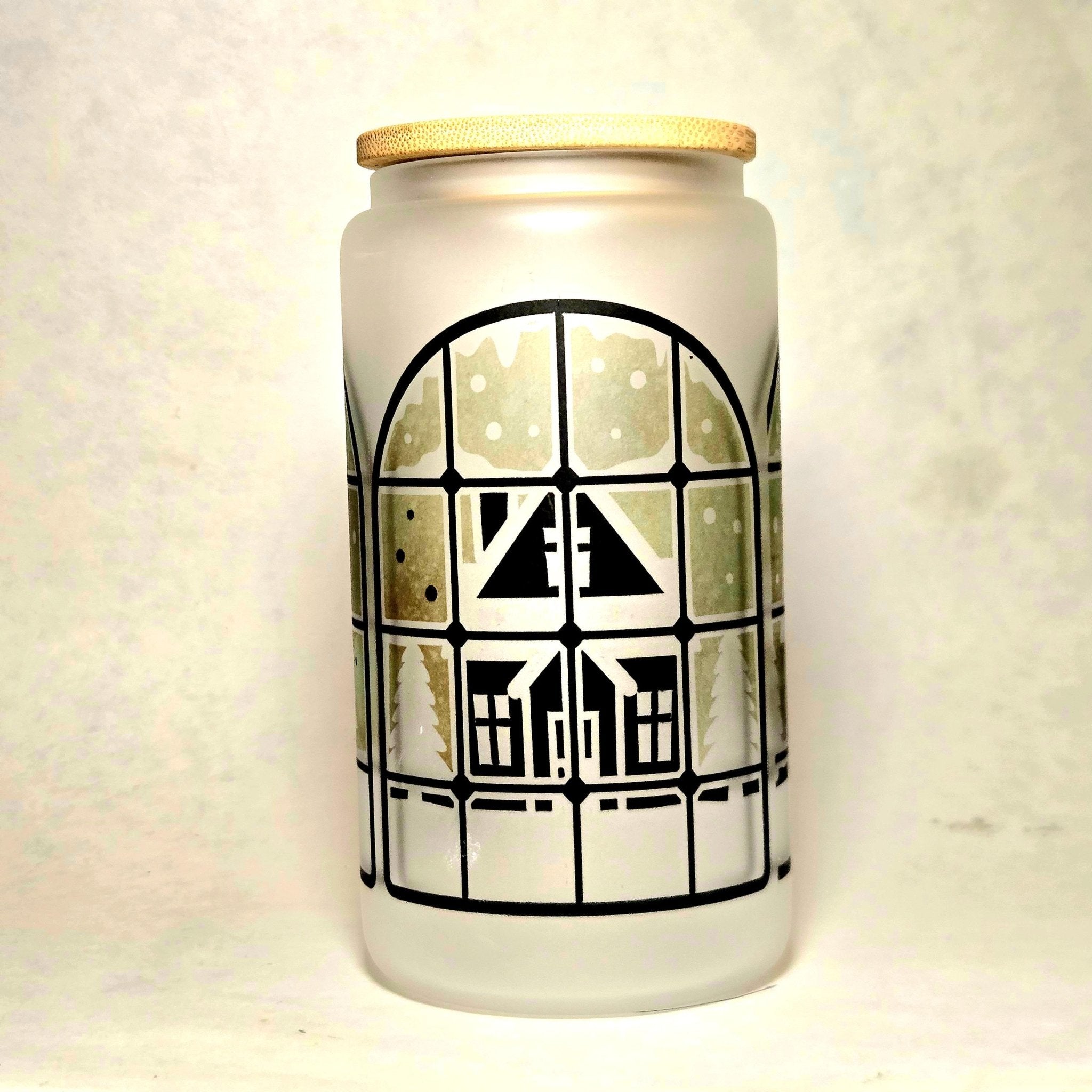 Looking out the Window on a Snowy Winter Day Glass Tumbler - Coffee Quips Custom Drinkware