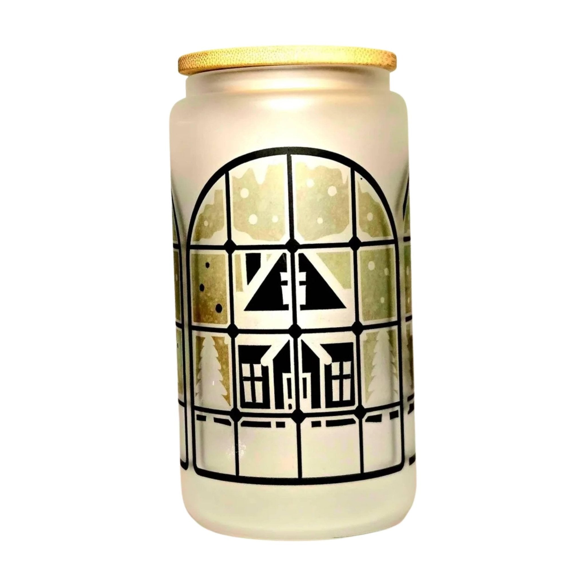 Looking out the Window on a Snowy Winter Day Glass Tumbler - Coffee Quips Custom Drinkware