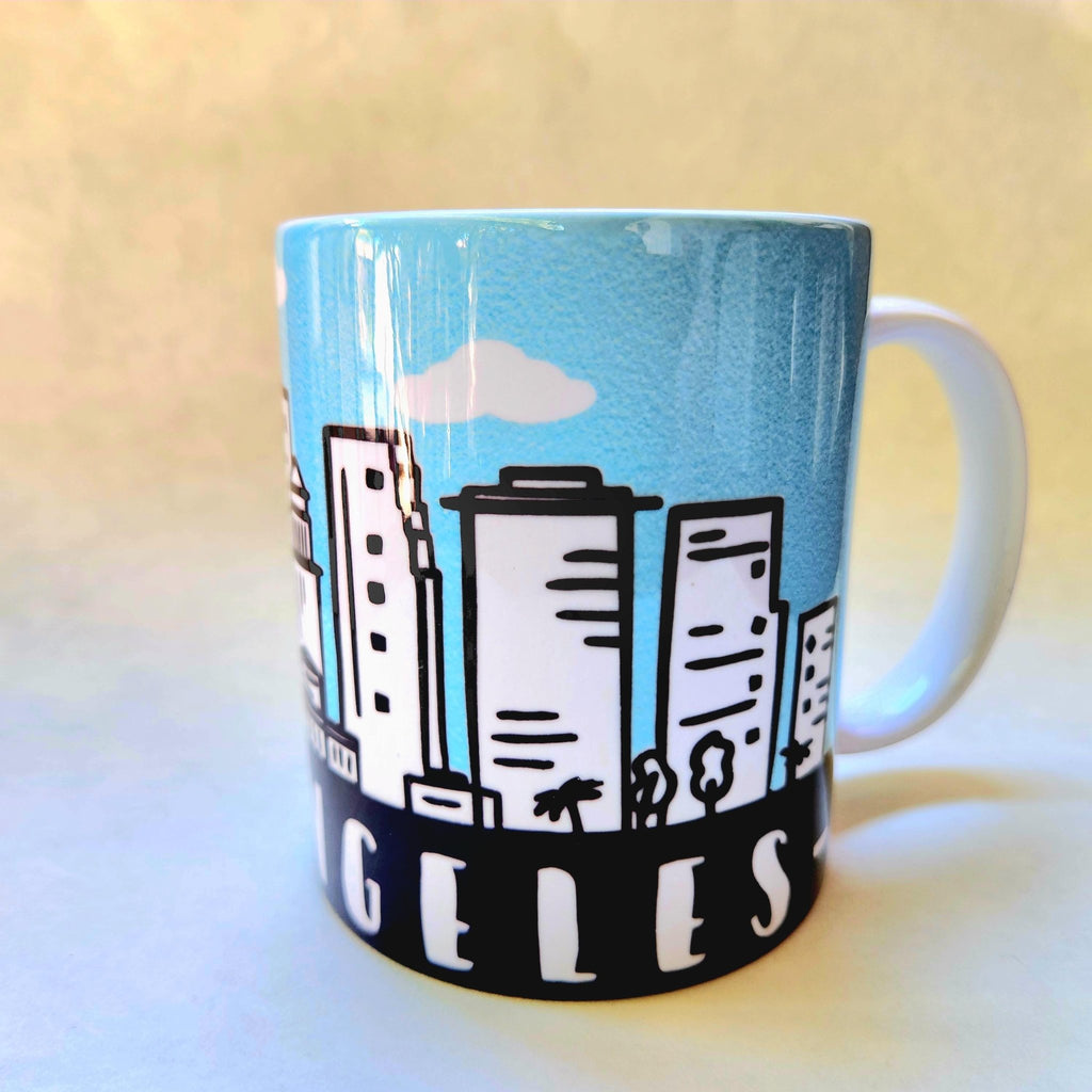 Los Angeles Souvenir Skyline Ceramic Coffee Mug: Coffee Quips Custom Drinkware