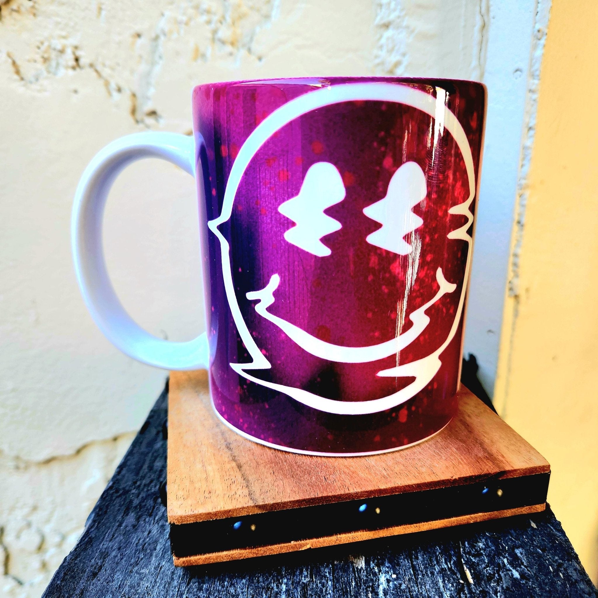 Melting Smiley Face Coffee Mug - Happy Ceramic Quips - 12oz - Coffee Quips Custom Drinkware