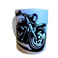 Motorcycle Coffee Mug: Crafted Ceramic 'Lets Ride' Design 15oz - Coffee Quips Custom Drinkware