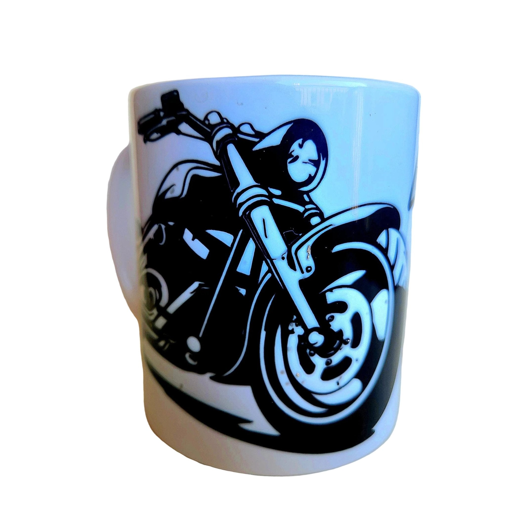 Motorcycle Coffee Mug: Crafted Ceramic 'Lets Ride' Design 15oz - Coffee Quips Custom Drinkware