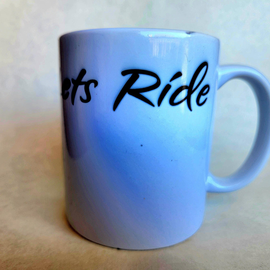 Motorcycle Coffee Mug: Crafted Ceramic 'Lets Ride' Design 15oz - Coffee Quips Custom Drinkware