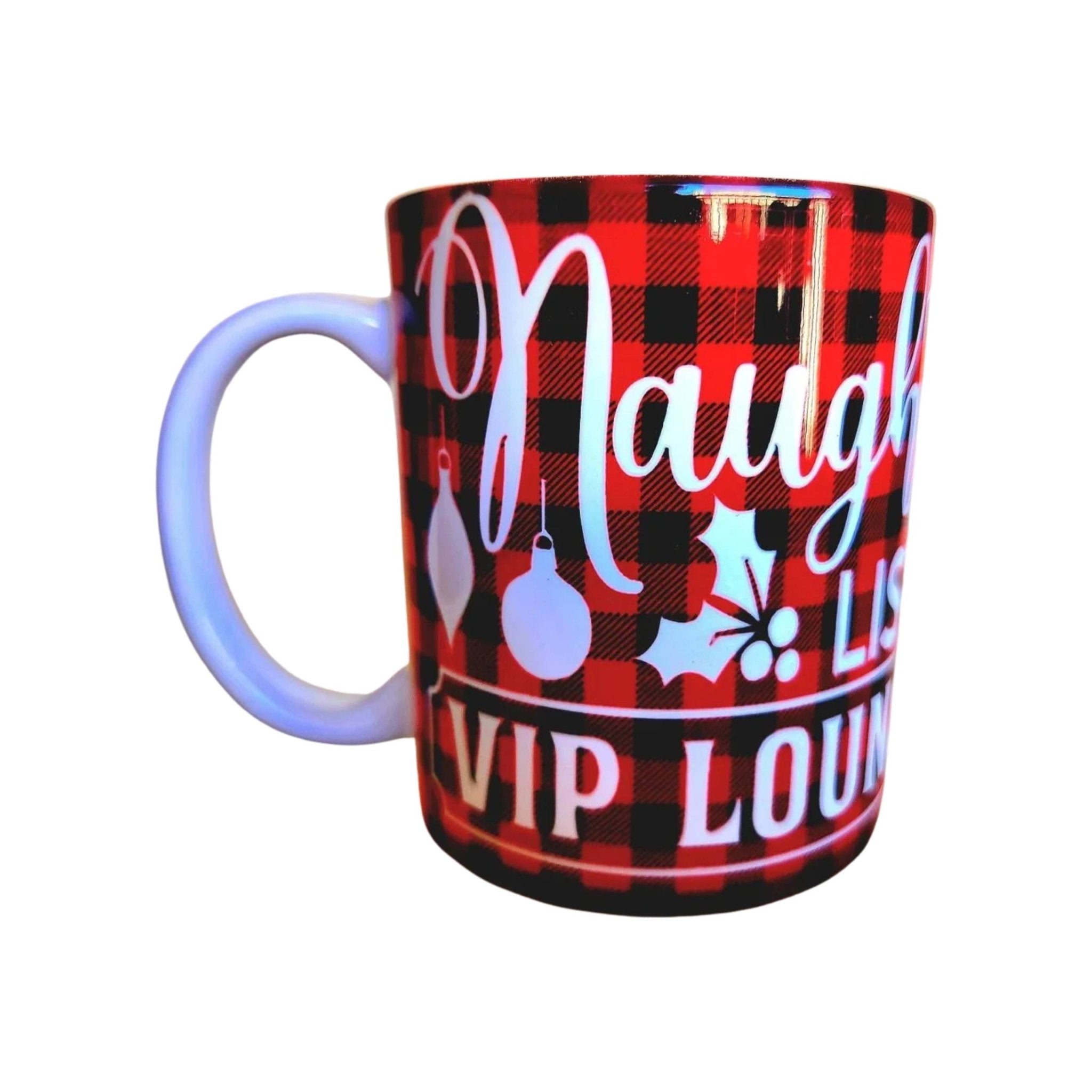 Naughty List VIP Lounge Coffee Mug - Holiday Christmas Mug - Coffee Quips Custom Drinkware