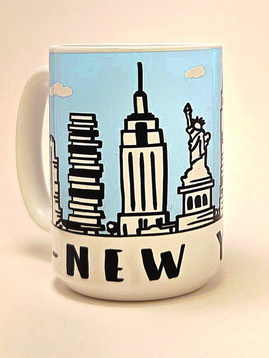 New York Souvenir Mug - 15oz Ceramic Travel Keepsake - Coffee Quips Custom Drinkware