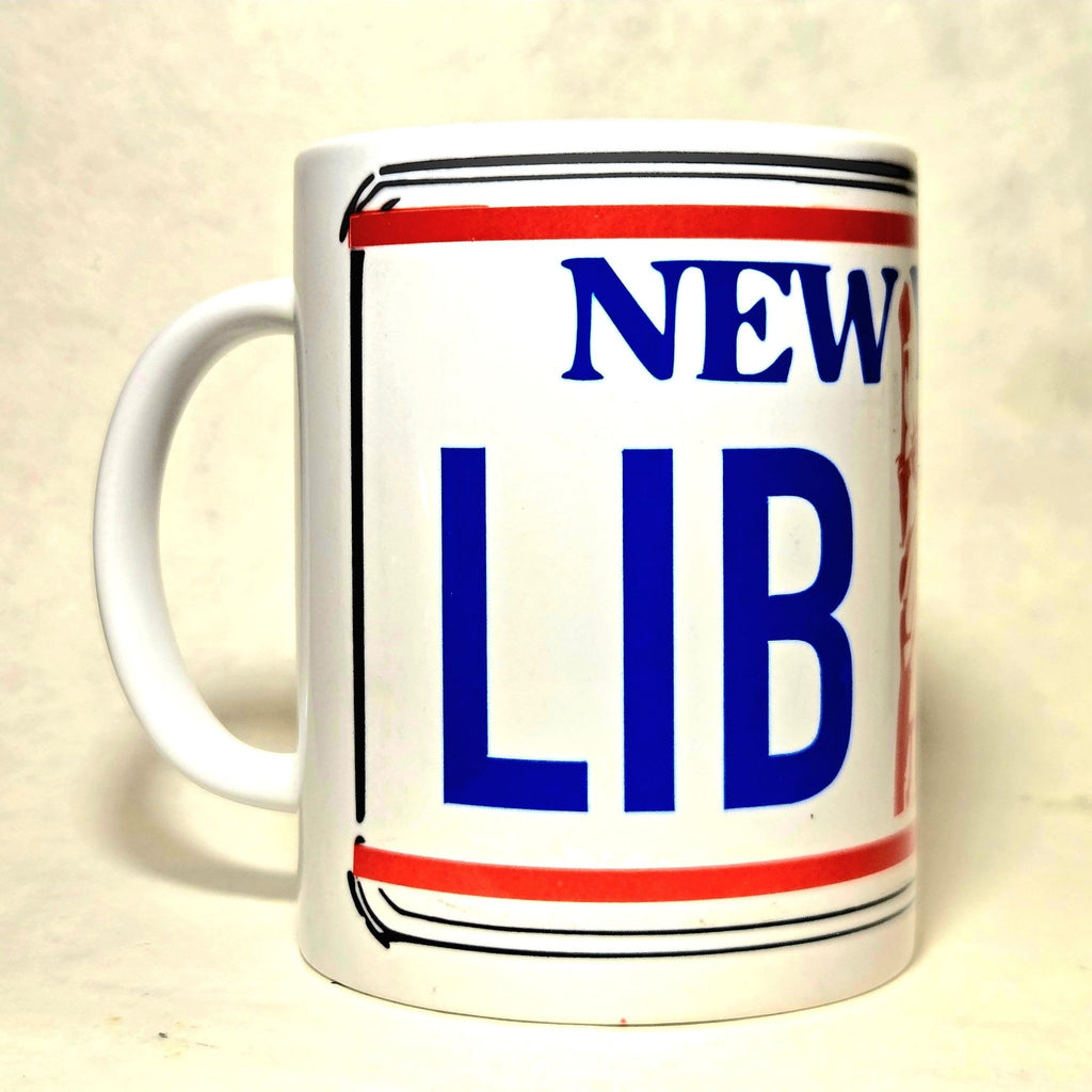 New York Vintage License Plate Coffee Mug: Ceramic Souvenir - Coffee Quips Custom Drinkware