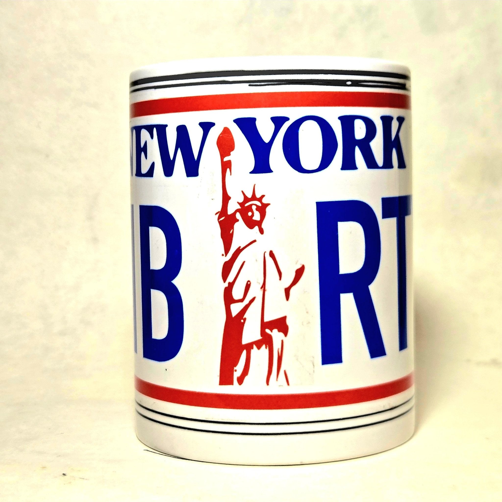 New York Vintage License Plate Coffee Mug: Ceramic Souvenir - Coffee Quips Custom Drinkware