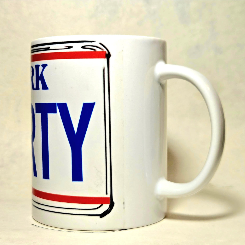New York Vintage License Plate Coffee Mug: Ceramic Souvenir - Coffee Quips Custom Drinkware