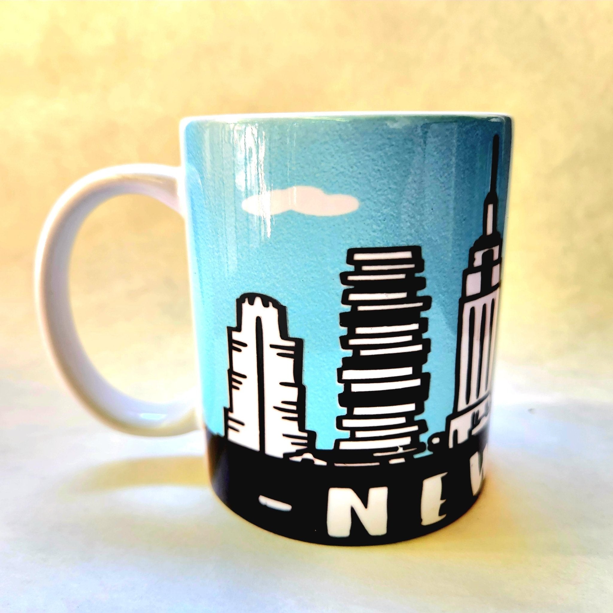 NYC Skyline Ceramic Coffee Mug: New York City Souvenir - Coffee Quips Custom Drinkware