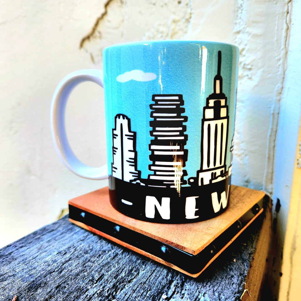 NYC Skyline Ceramic Coffee Mug: New York City Souvenir - Coffee Quips Custom Drinkware
