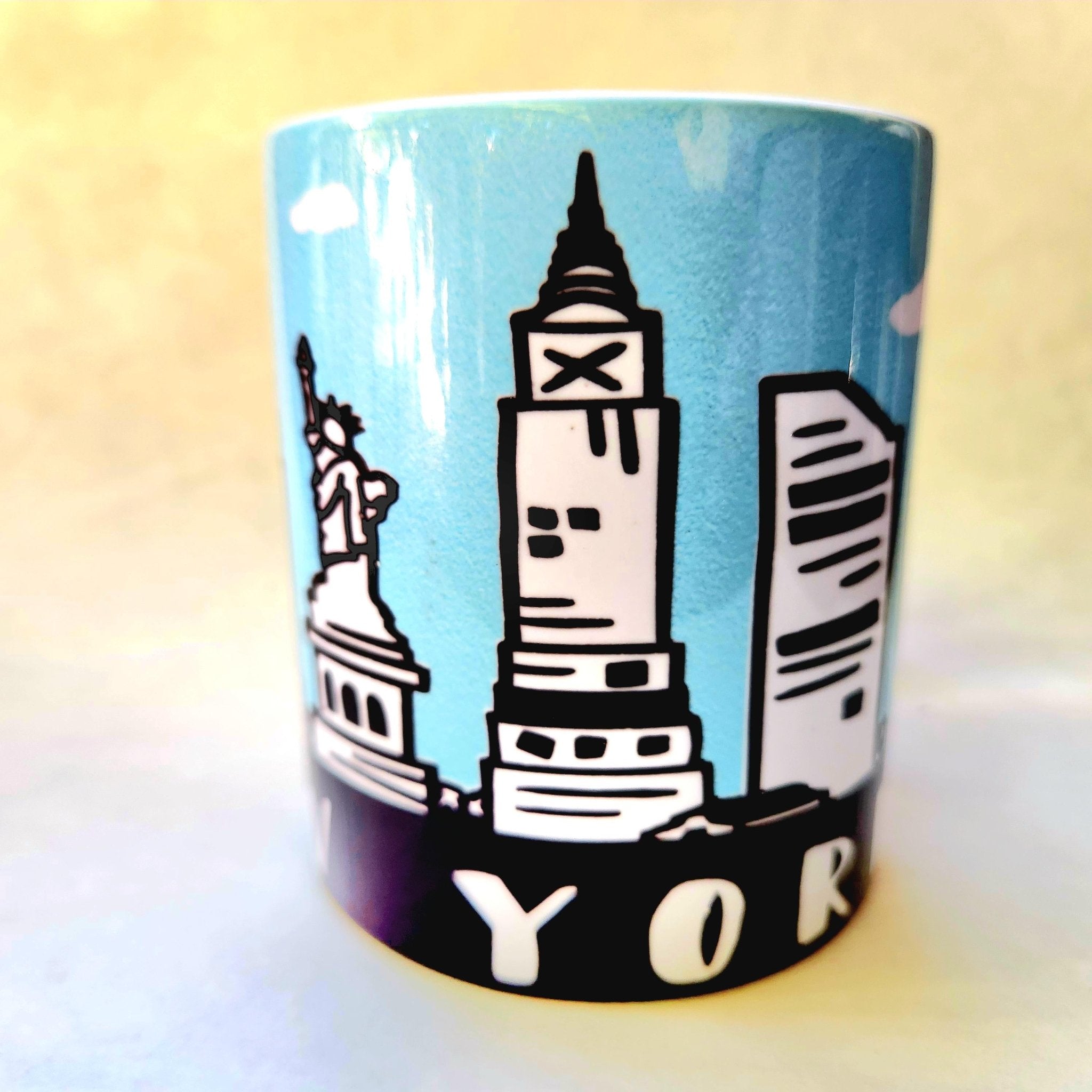 NYC Skyline Ceramic Coffee Mug: New York City Souvenir - Coffee Quips Custom Drinkware