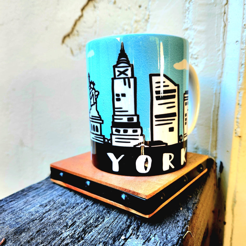 NYC Skyline Ceramic Coffee Mug: New York City Souvenir - Coffee Quips Custom Drinkware
