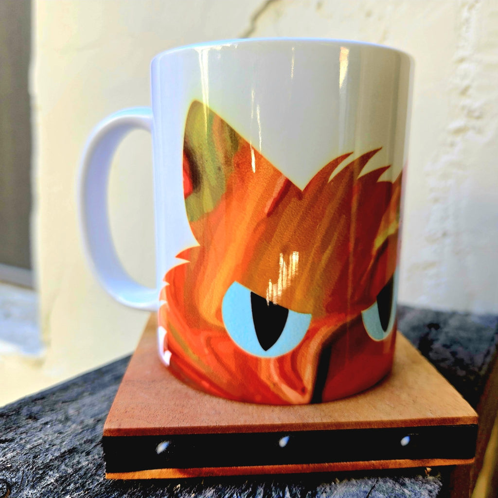 Orange Cat Peeking Ceramic Coffee Mug - Gift for Cat Lover - Coffee Quips Custom Drinkware