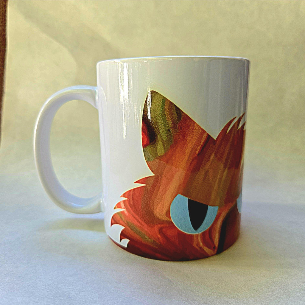 Orange Cat Peeking Ceramic Coffee Mug - Gift for Cat Lover - Coffee Quips Custom Drinkware