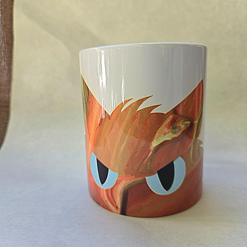 Orange Cat Peeking Ceramic Coffee Mug - Gift for Cat Lover - Coffee Quips Custom Drinkware