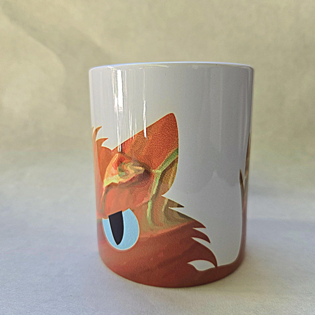 Orange Cat Peeking Ceramic Coffee Mug - Gift for Cat Lover - Coffee Quips Custom Drinkware