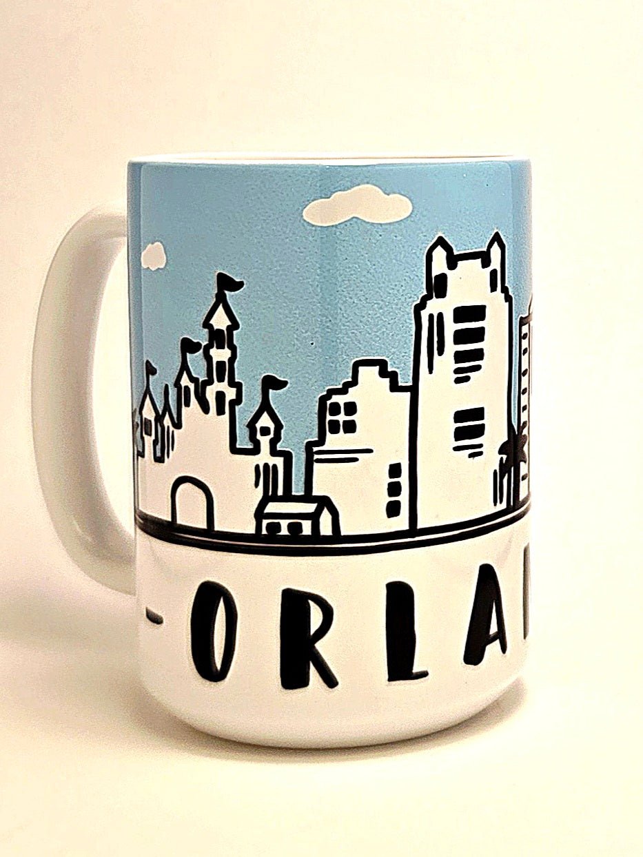 Orlando Souvenir Skyline Ceramic Coffee Mug - 15oz - Dishwasher Safe - Coffee Quips Custom Drinkware