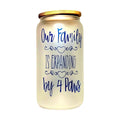 Our Family is Expanding by Four Paws announcement glass tumbler - Coffee Quips Custom Drinkware
