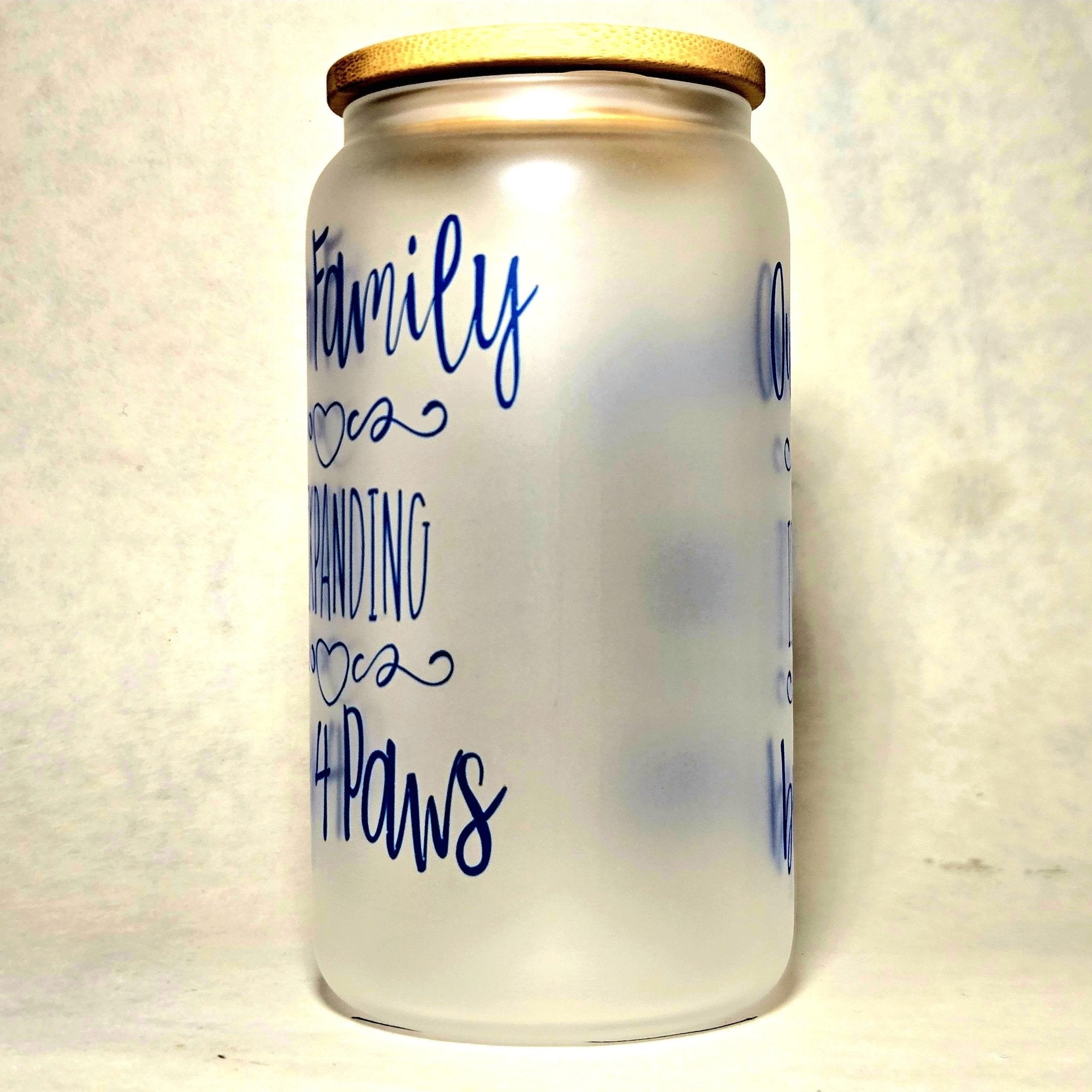 Our Family is Expanding by Four Paws announcement glass tumbler - Coffee Quips Custom Drinkware