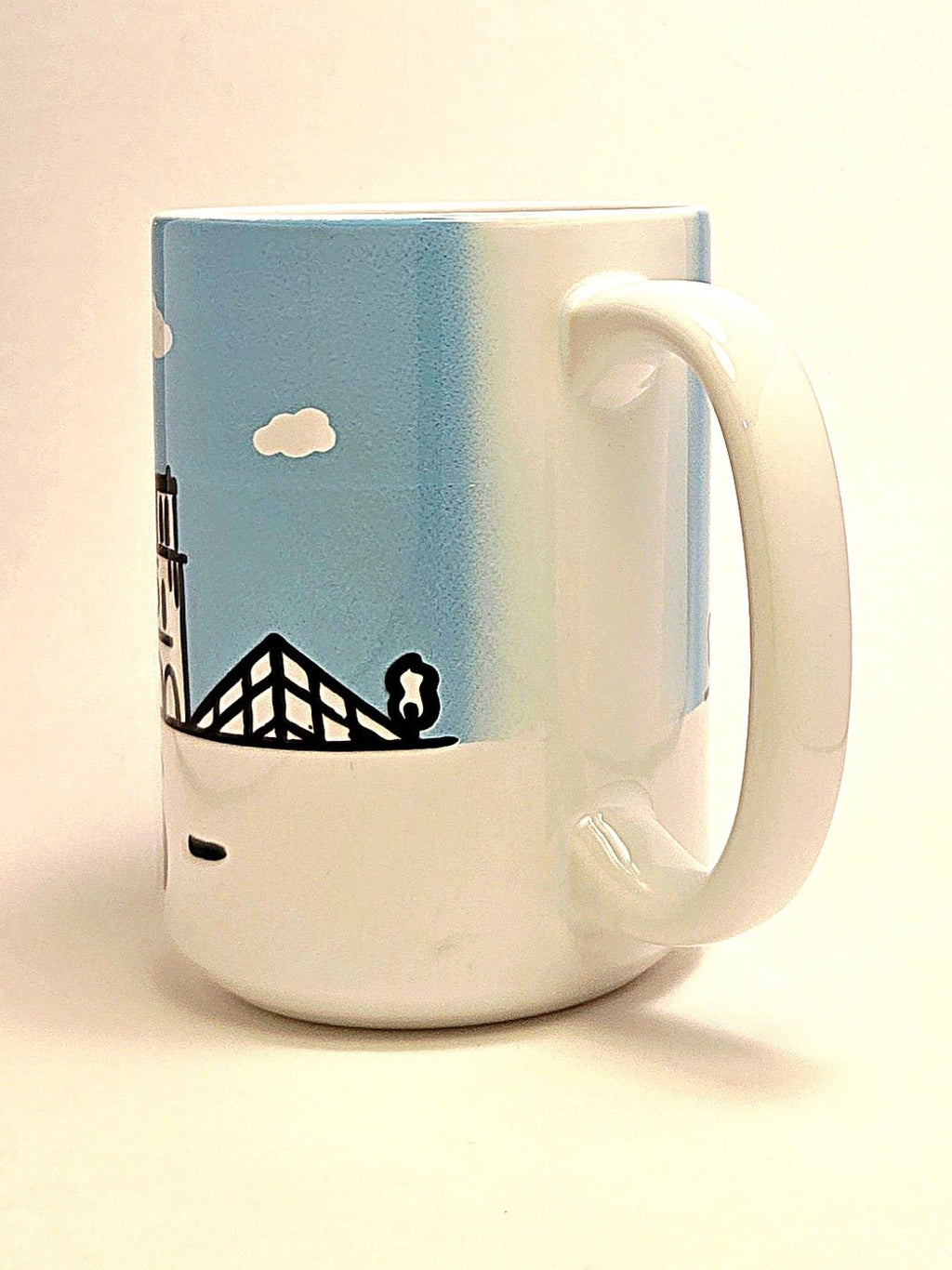 Paris souvenir mug with iconic skyline. City of Lights 15oz ceramic coffee cup. - Coffee Quips Custom Drinkware