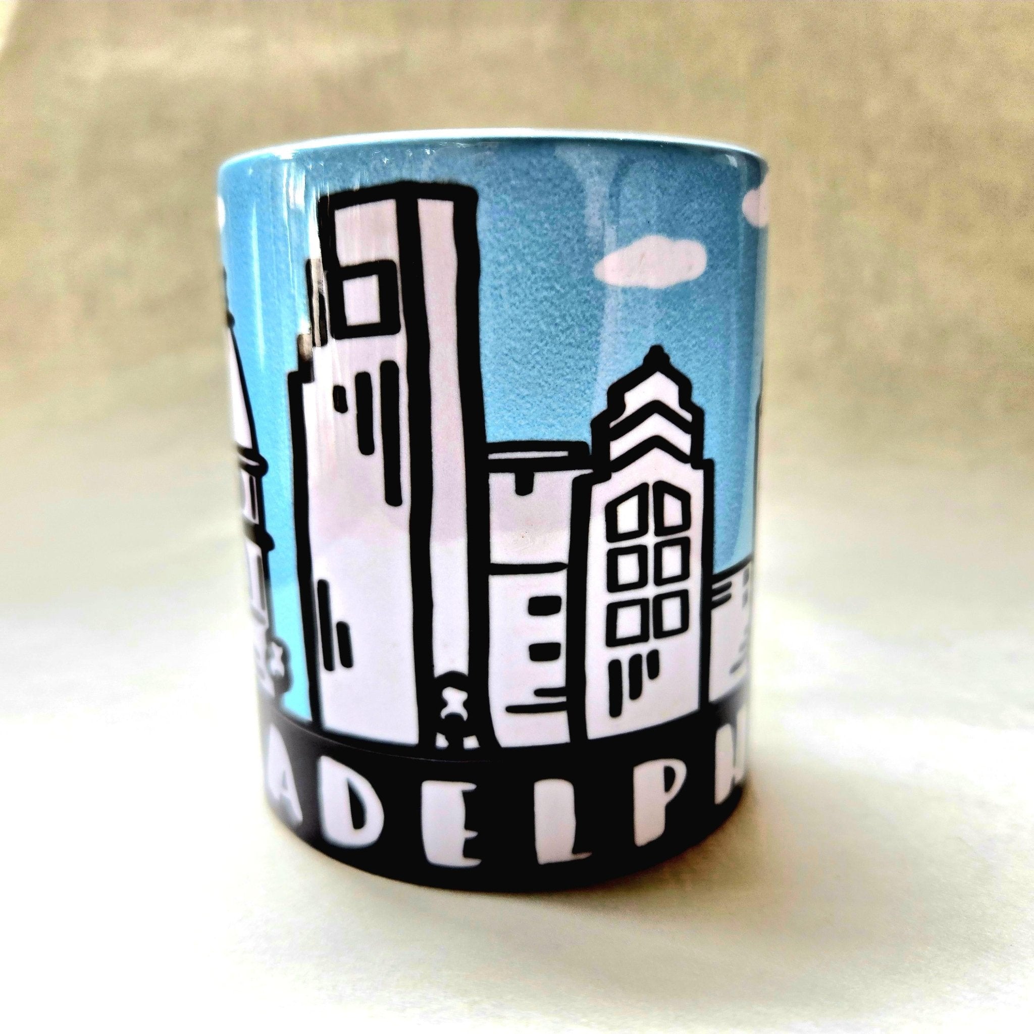 Philadelphia Skyline Ceramic Coffee Mug - Coffee Quips Custom Drinkware
