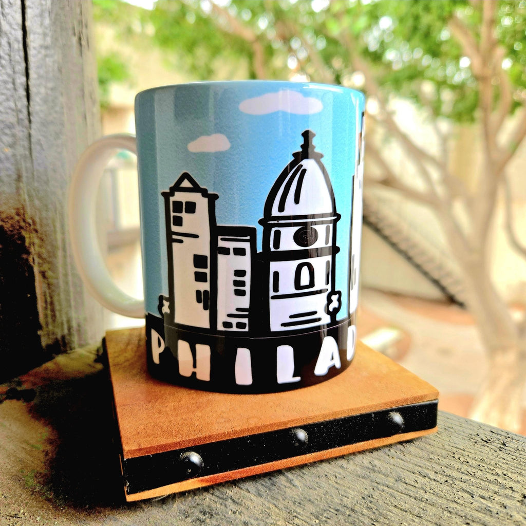 Philadelphia Skyline Ceramic Coffee Mug - Coffee Quips Custom Drinkware