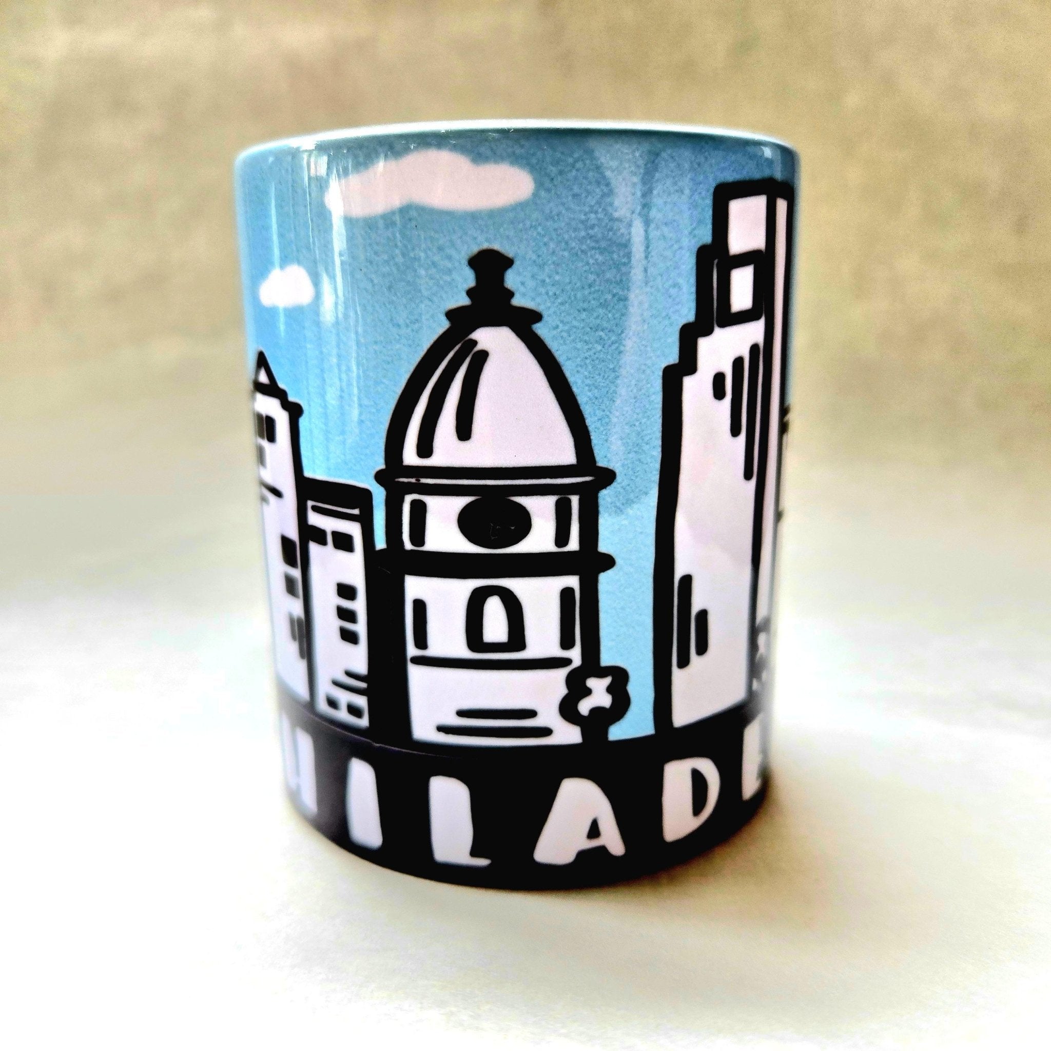Philadelphia Skyline Ceramic Coffee Mug - Coffee Quips Custom Drinkware