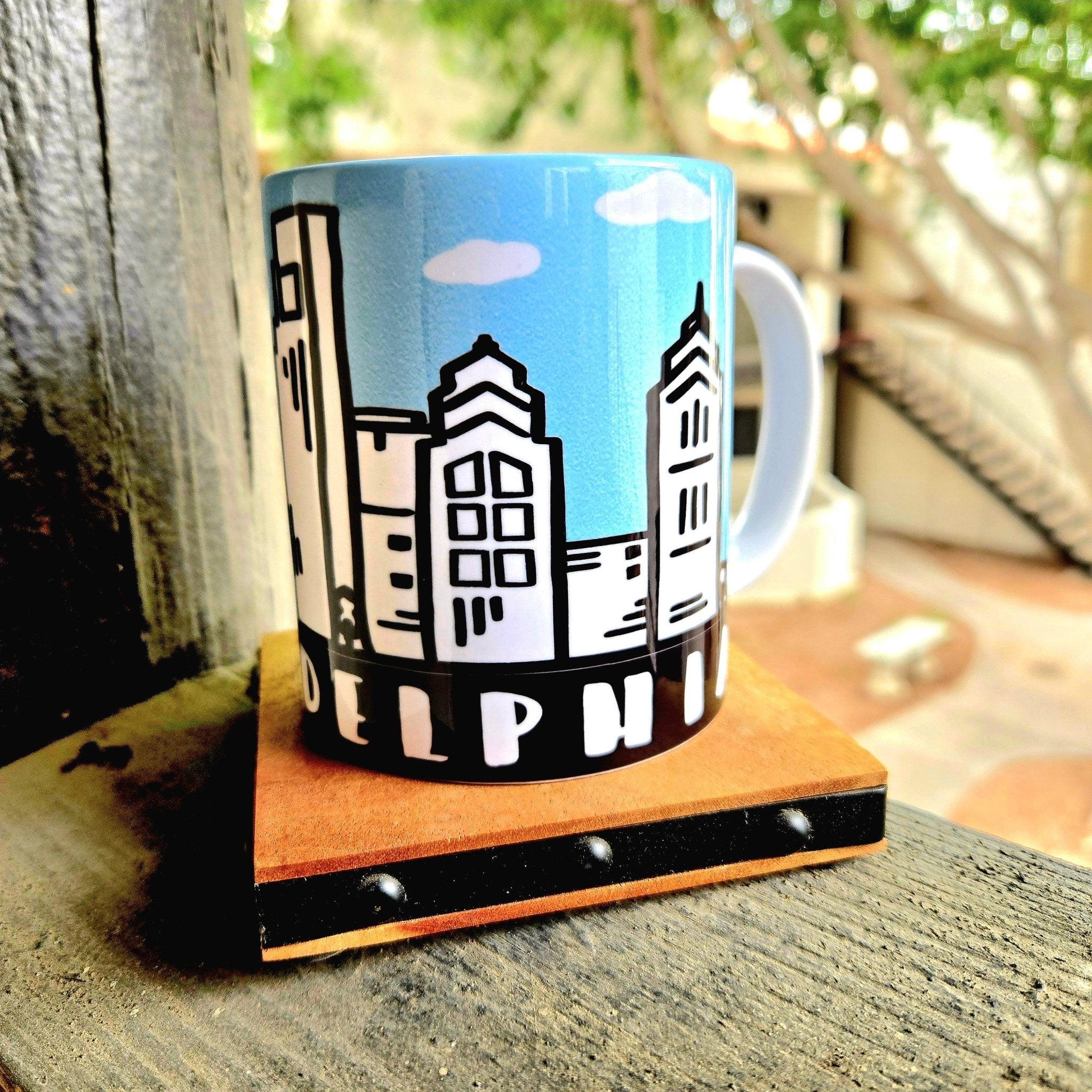 Philadelphia Skyline Ceramic Coffee Mug - Coffee Quips Custom Drinkware