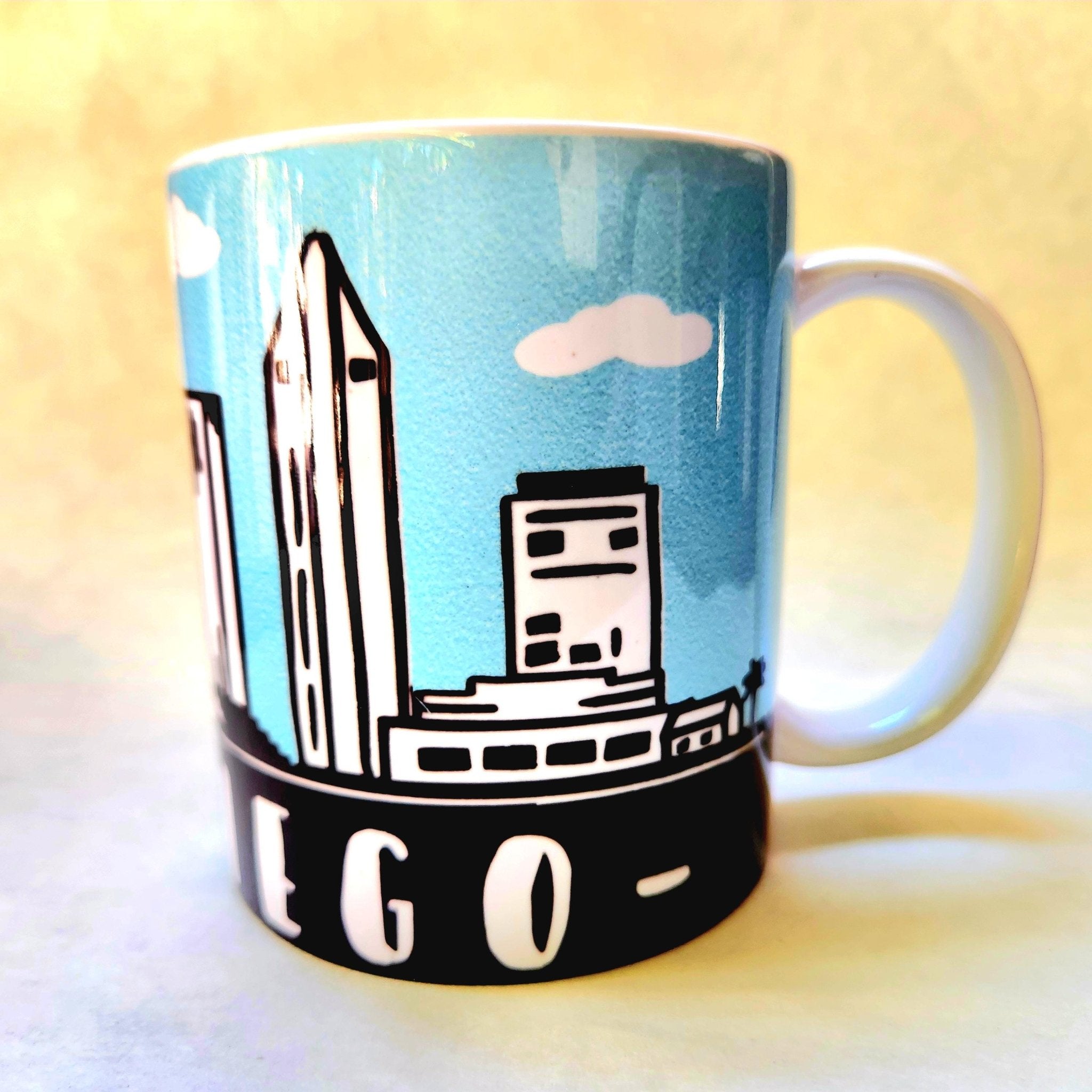 San Diego Skyline Coffee Mug: Crafted Ceramic Souvenir - Coffee Quips Custom Drinkware