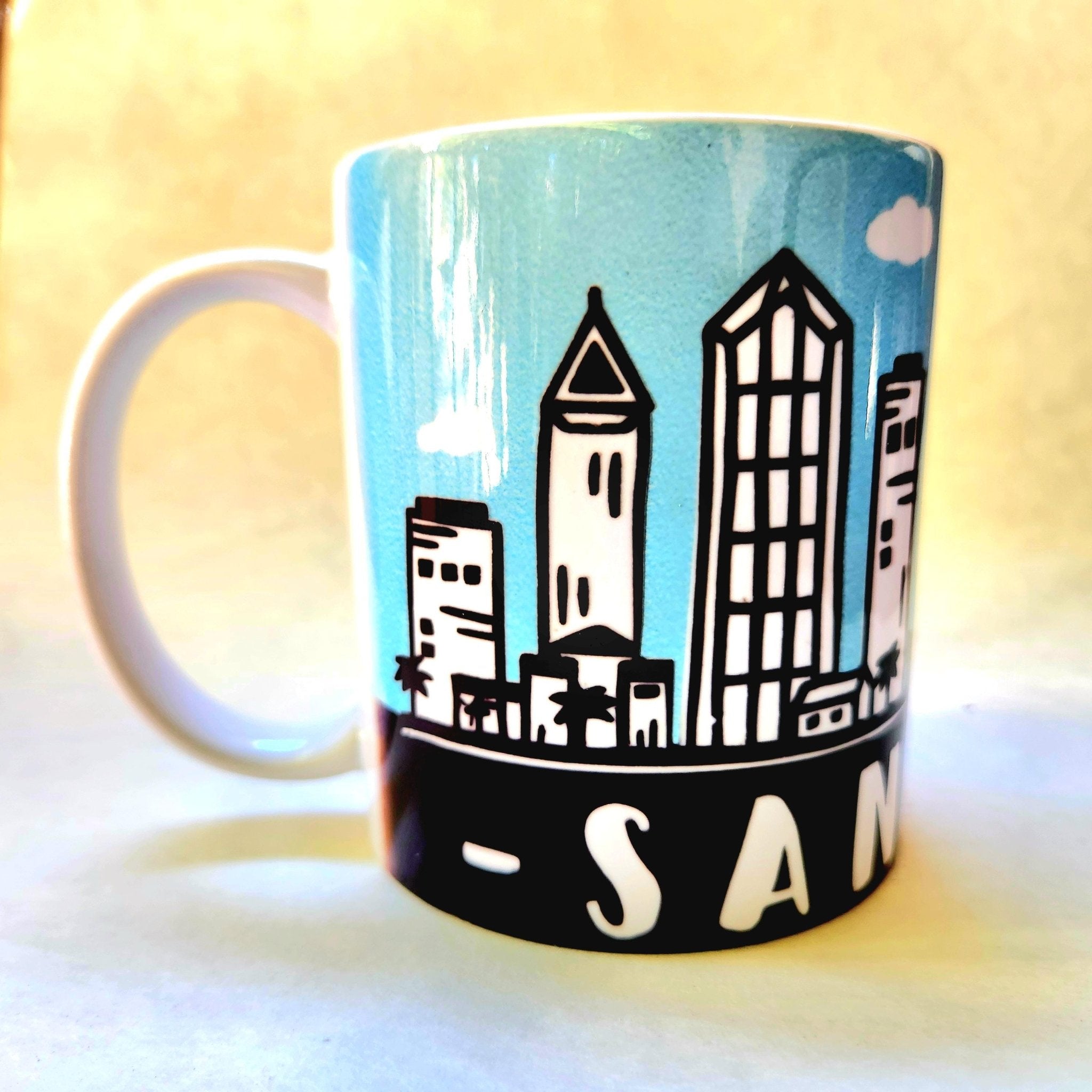 San Diego Skyline Coffee Mug: Crafted Ceramic Souvenir - Coffee Quips Custom Drinkware