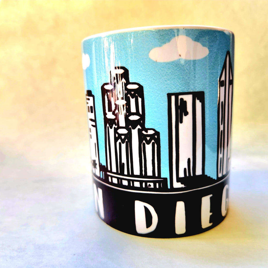 San Diego Skyline Coffee Mug: Crafted Ceramic Souvenir - Coffee Quips Custom Drinkware