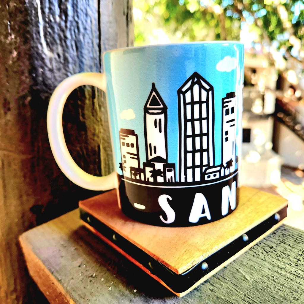 San Diego Skyline Coffee Mug: Crafted Ceramic Souvenir - Coffee Quips Custom Drinkware
