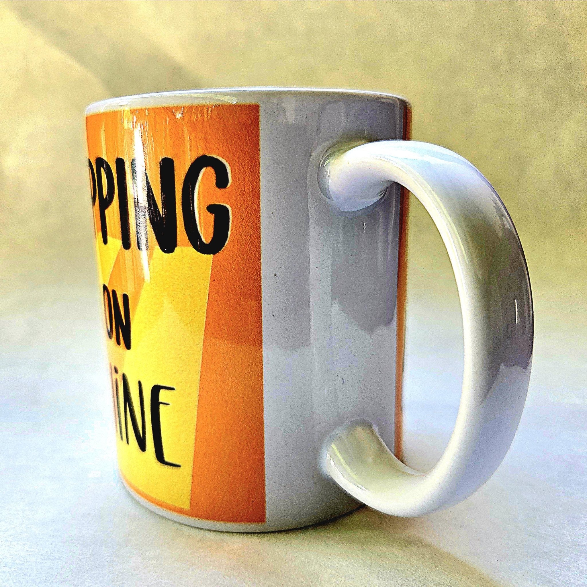 Sipping on Sunshine Ceramic Coffee Mug, Coffee Quips Design - Coffee Quips Custom Drinkware