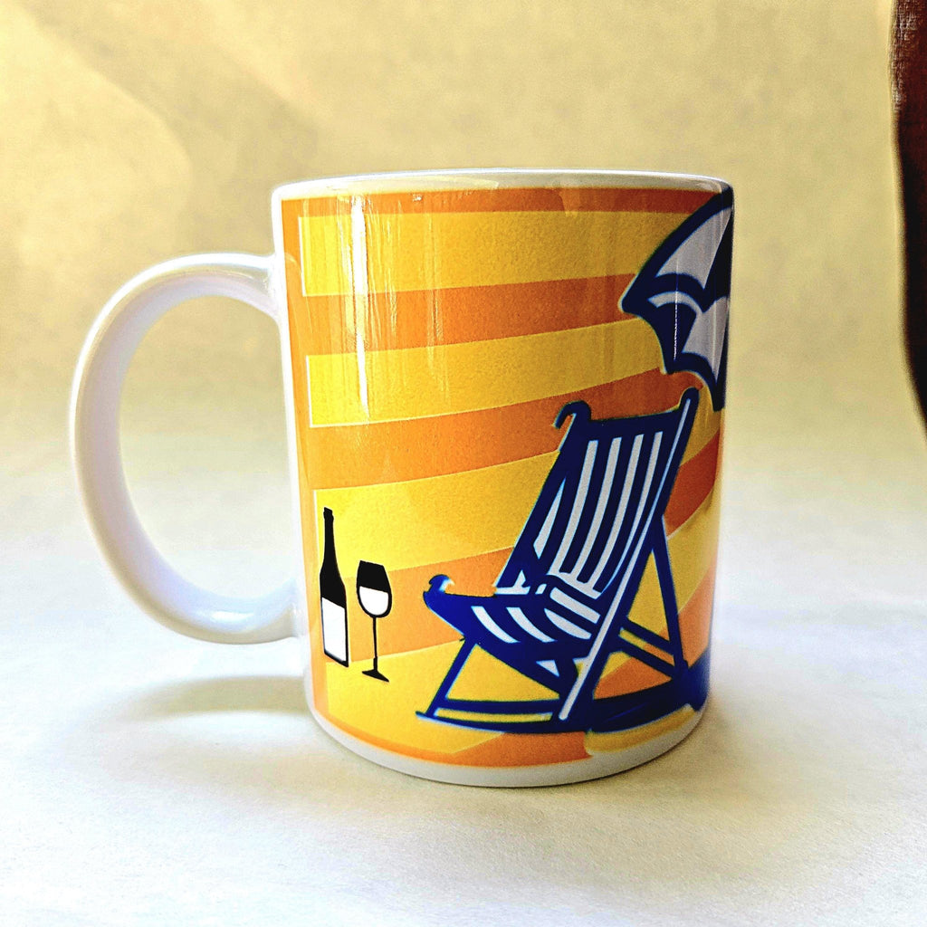 Sipping on Sunshine Ceramic Coffee Mug, Coffee Quips Design - Coffee Quips Custom Drinkware