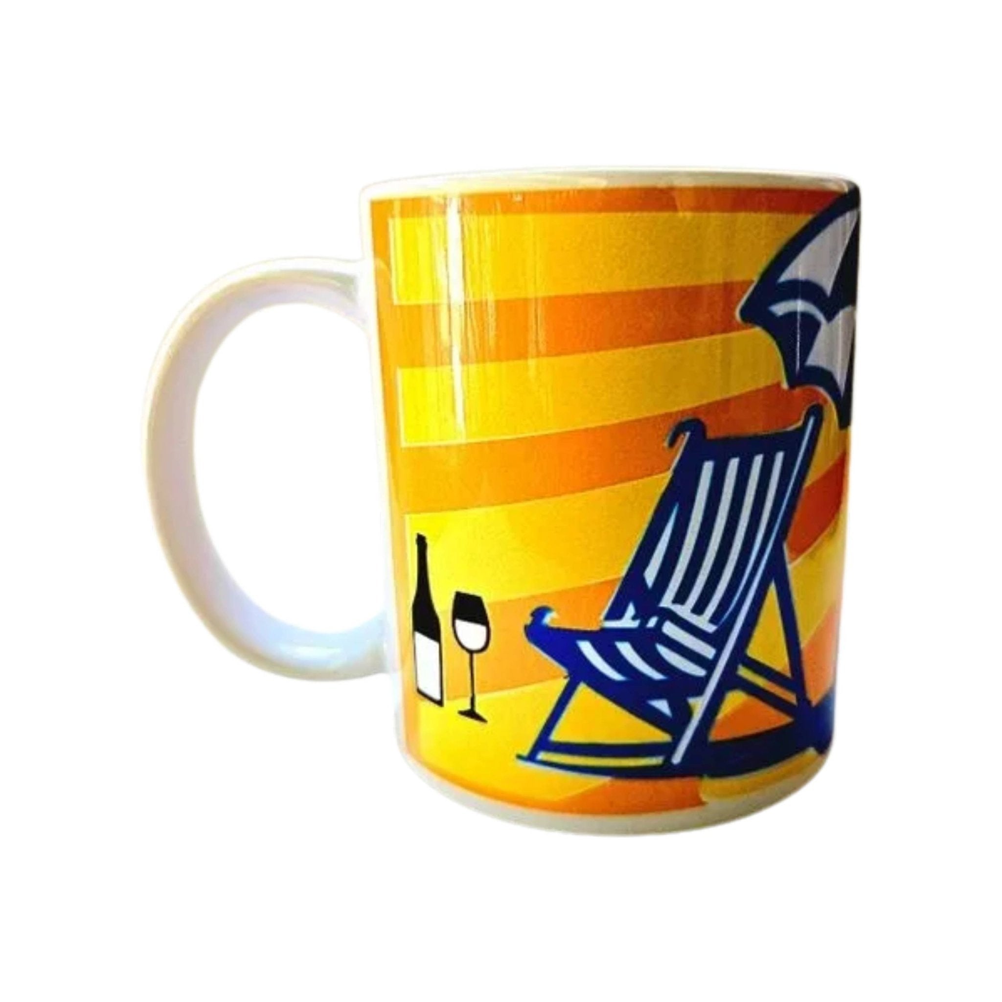 Sipping on Sunshine Ceramic Coffee Mug, Coffee Quips Design - Coffee Quips Custom Drinkware